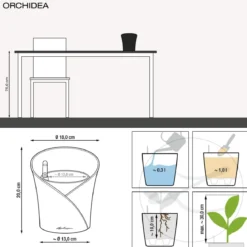 LECHUZA® ORCHIDEA, All-in-One Set, ca. Ø18/H20 cm