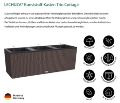 LECHUZA® Polyrattan-Kasten Trio Cottage, rechteckig
