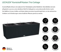 LECHUZA® Polyrattan-Kasten Trio Cottage, rechteckig