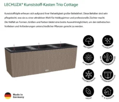LECHUZA® Polyrattan-Kasten Trio Cottage, rechteckig