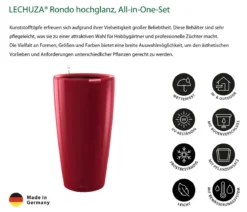LECHUZA® Rondo hochglanz All-in-One-Set, schwarz, 15749