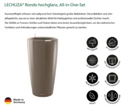 LECHUZA® Rondo hochglanz All-in-One-Set, schwarz, 15749