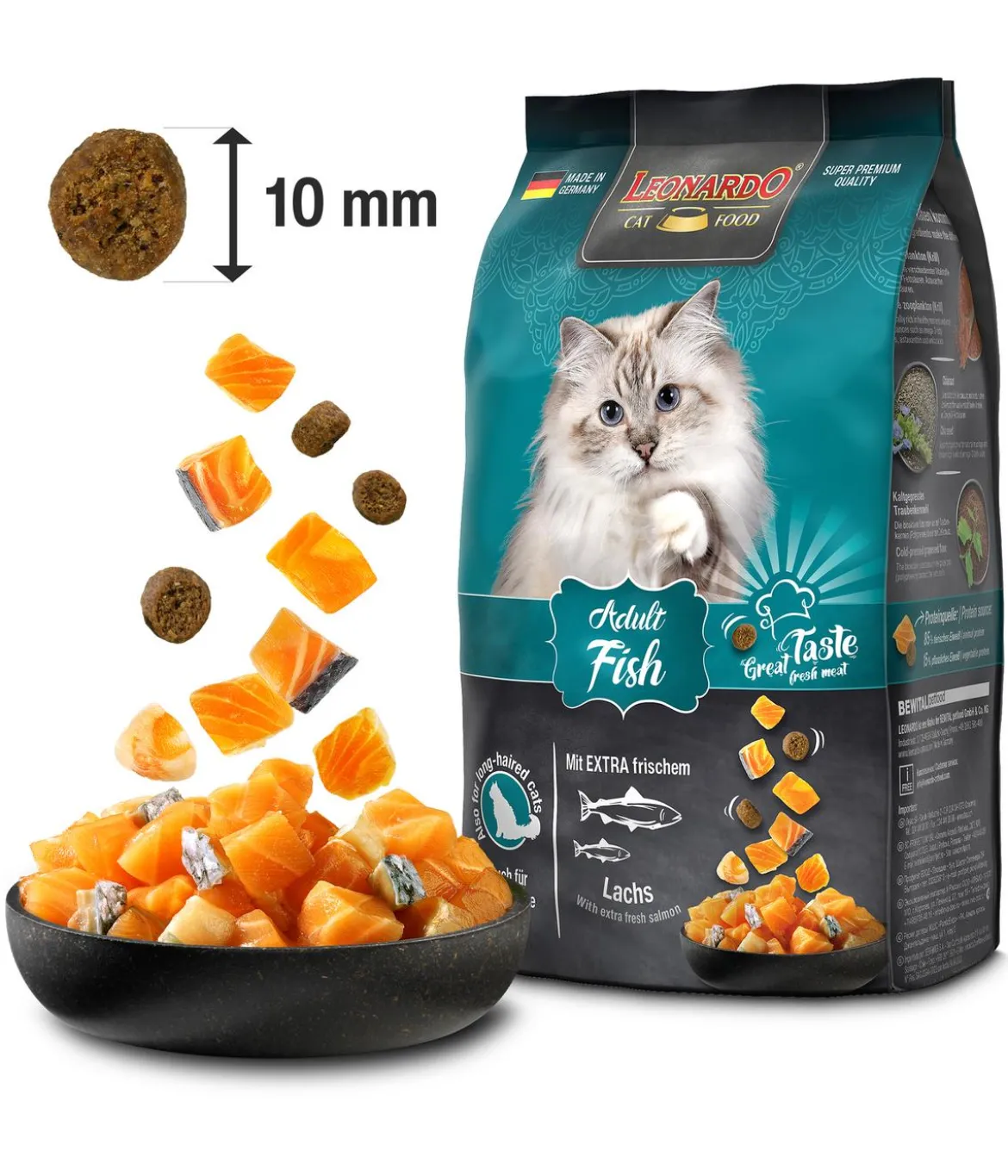 Leonardo Trockenfutter für Katzen Adult Fish, Lachs