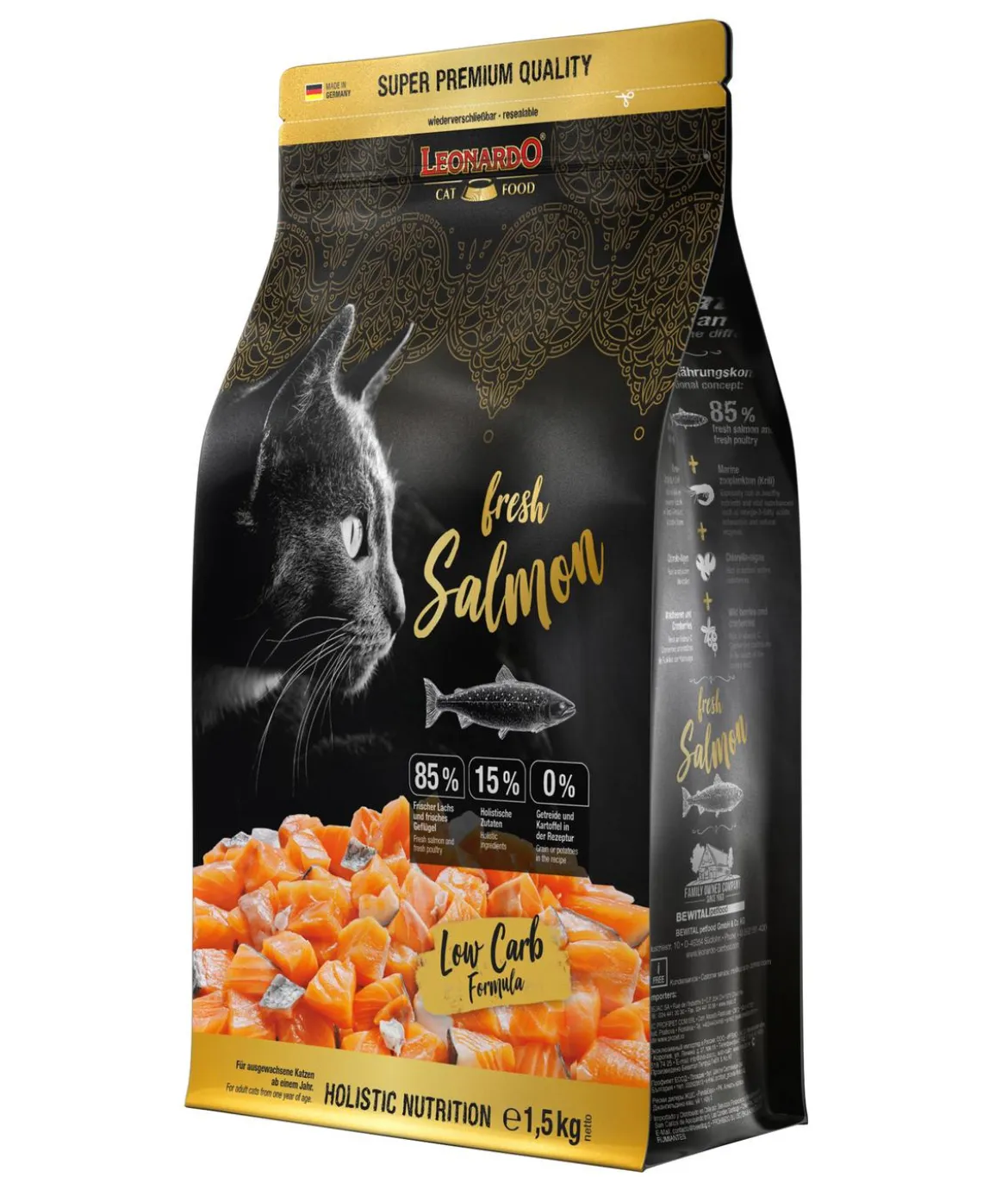 Leonardo Trockenfutter für Katzen Adult fresh Salmon, Lachs