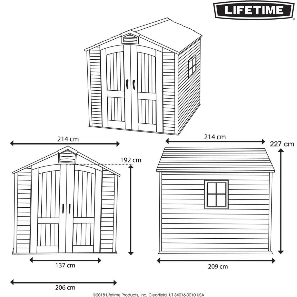 Lifetime Gerätehaus Fox, ca. B214,6/H227/T213,6 cm