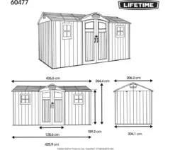 Lifetime Gerätehaus Kentucky, ca. B426,5/H265/T206,2 cm