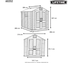 Lifetime Gerätehaus Phoenix, ca. B214/H227/T285 cm