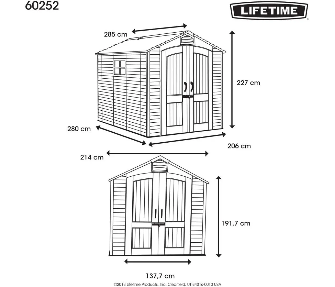 Lifetime Gerätehaus Phoenix, ca. B214/H227/T285 cm