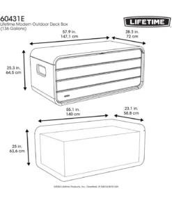 Lifetime Kunststoff-Gartenbox Space L, 515 Liter, ca. B147,1/H64,5/T72 cm