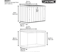 Lifetime Kunststoff-Mülltonnenbox, ca. B191/H132/T108 cm