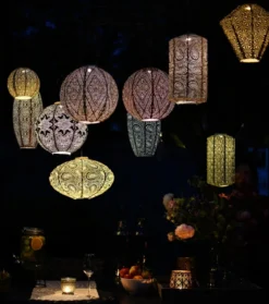 Lumiz Solar-Lampion Long Oval Paisley, ca. Ø20/H45 cm