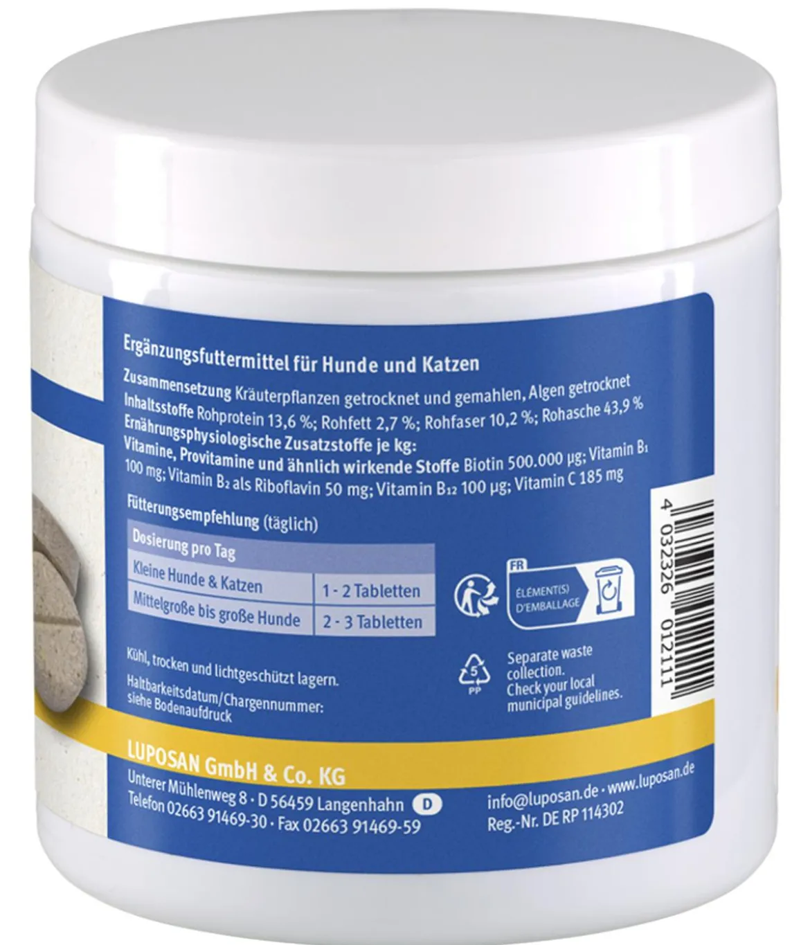LUPOSAN Ergänzungsfutter für Hunde & Katzen LUPO Biotin+ Tabletten