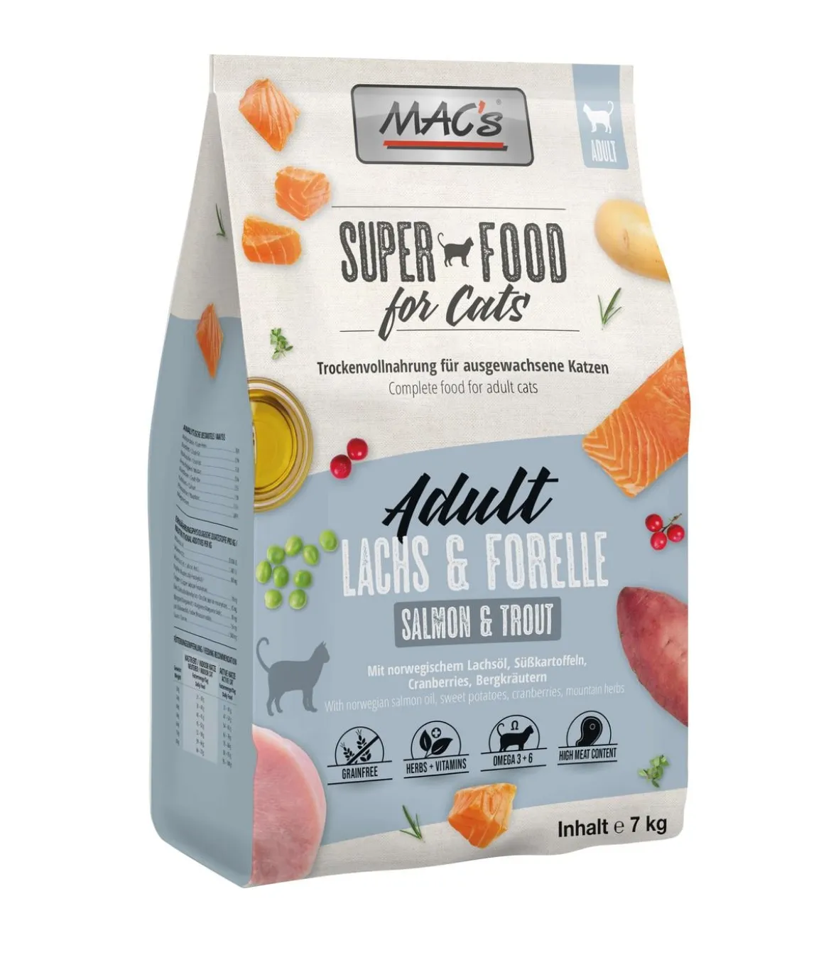 MAC's CAT Trockenfutter für Katzen Adult, Lachs & Forelle
