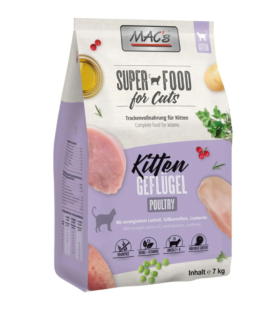 MAC's CAT Trockenfutter für Katzen Kitten, Geflügel