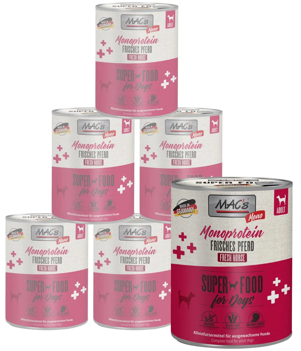 MAC's DOG Nassfutter für Hunde, 6 x 800 g