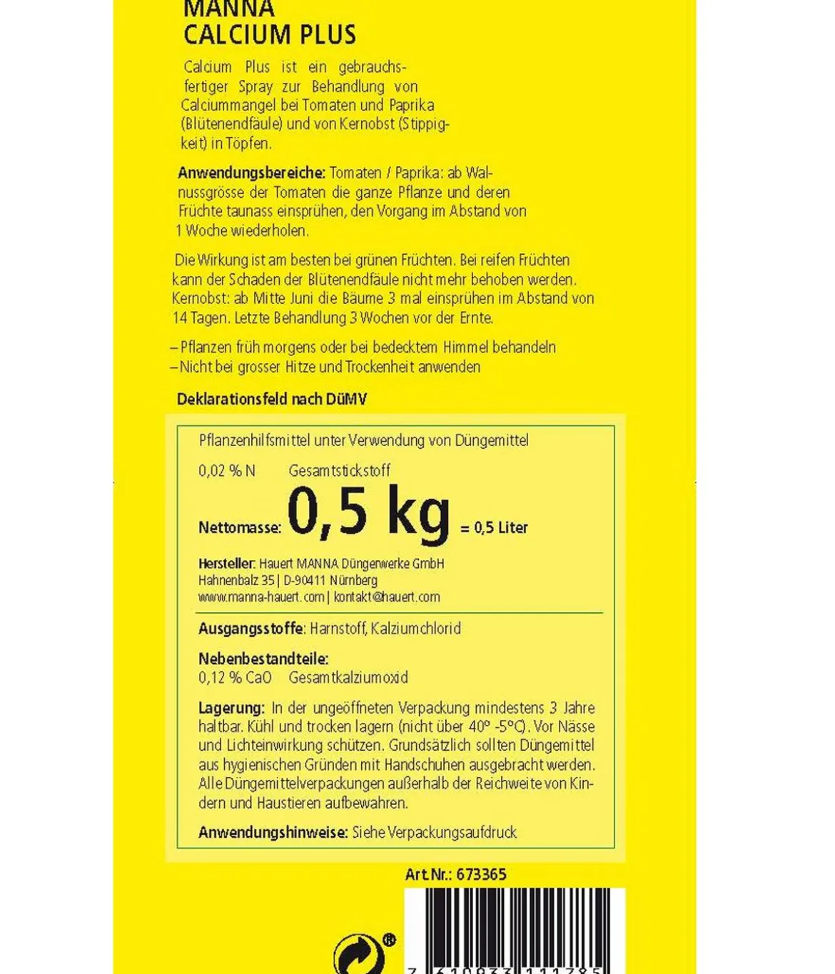 Manna Calcium-Plus-Spray, flüssig, 0,5 l
