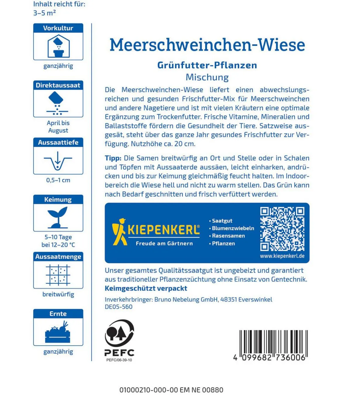 Meerschweinchen-Wiese, Saatgut von Kiepenkerl