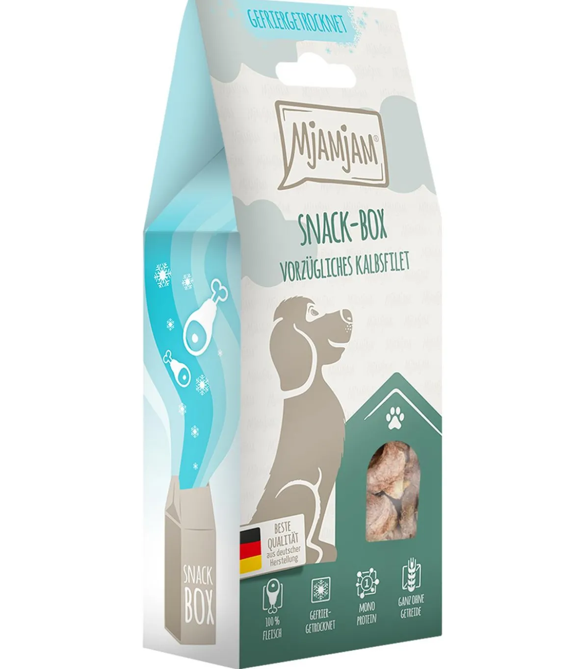 MjAMjAM® Hundesnack Snack-Box vorzügliches Kalbsfilet, Adult, 70 g