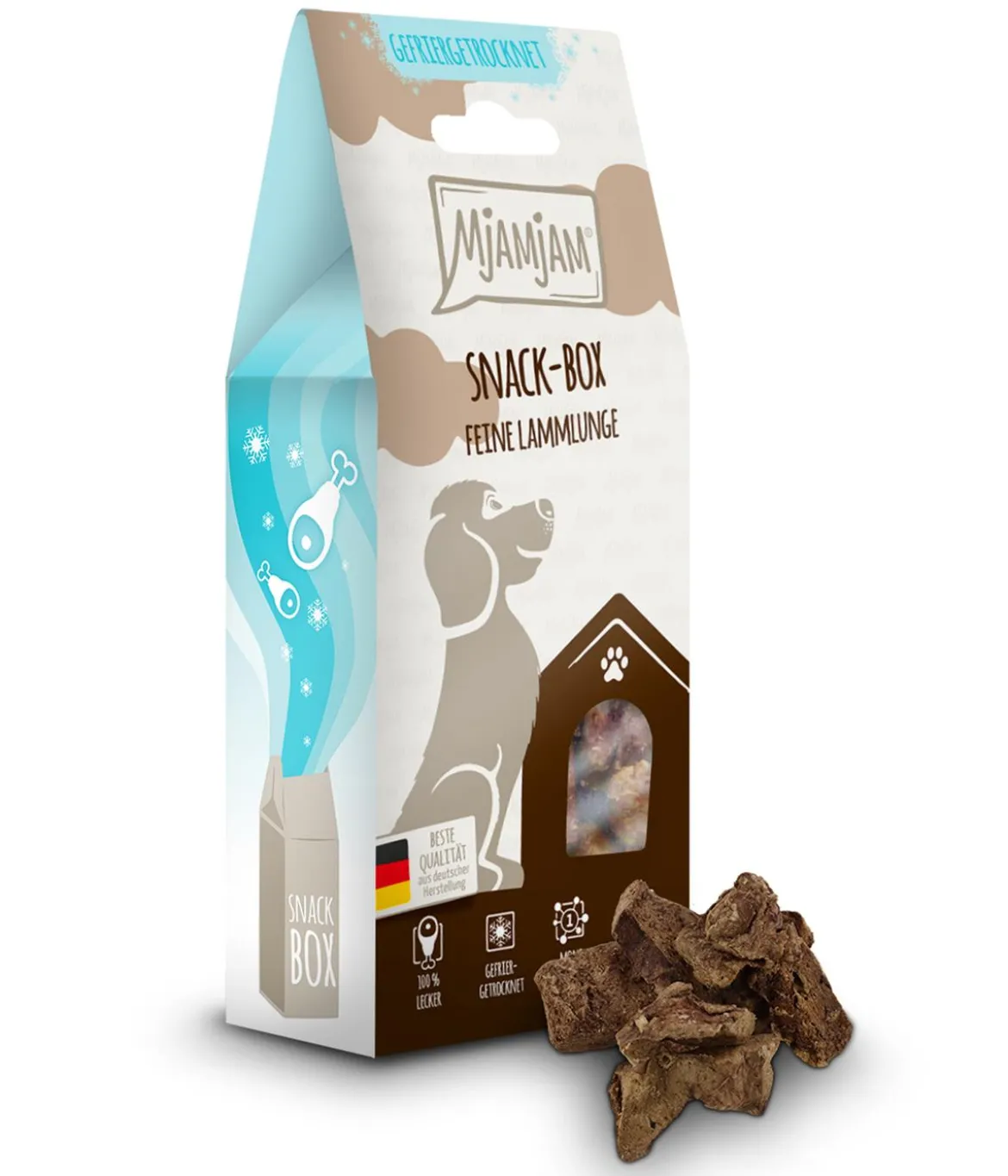 MjAMjAM® Hundesnack Snack-Box feine Lammlunge, Adult, 70 g