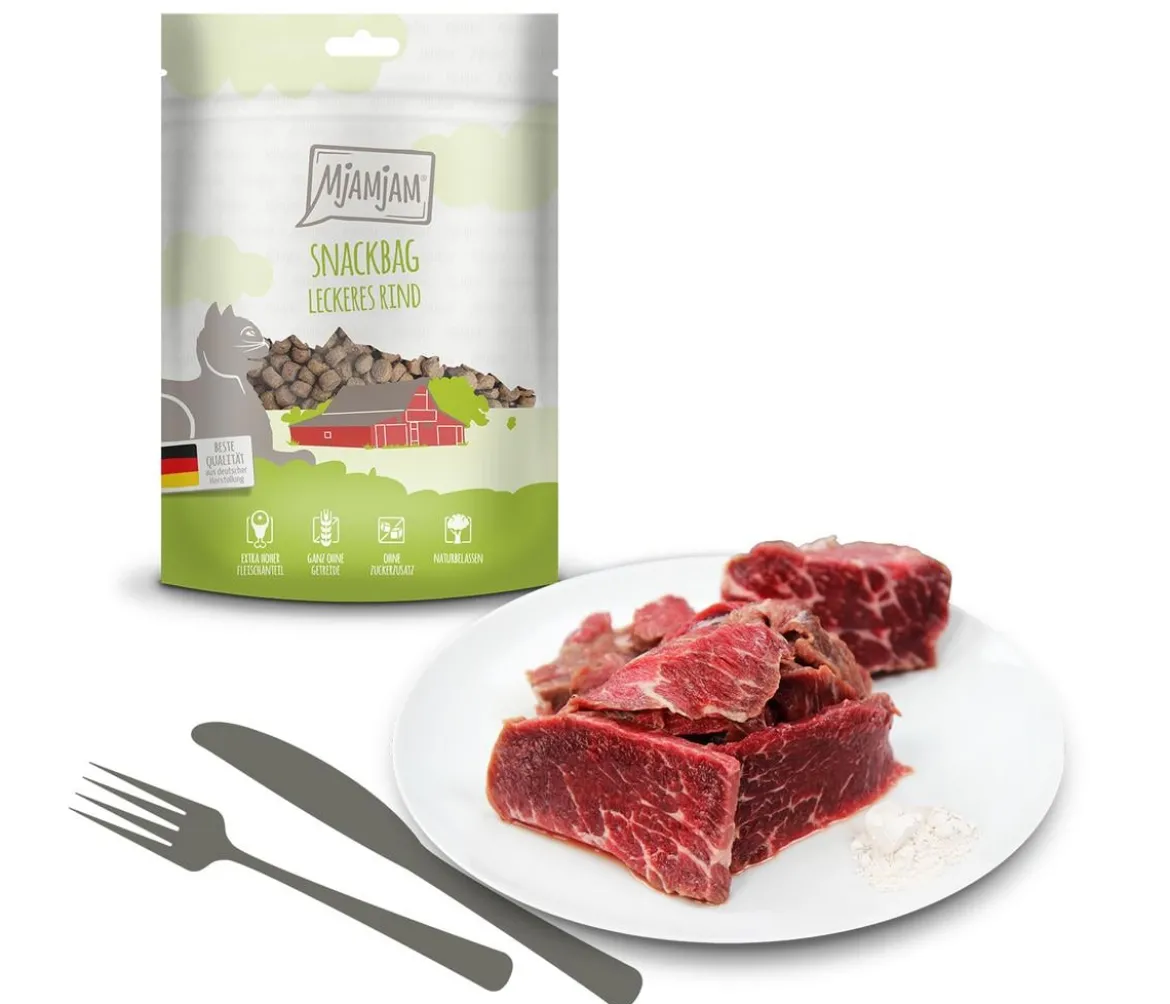 MjAMjAM® Katzensnack Snackbag leckeres Rind, Adult, 125 g