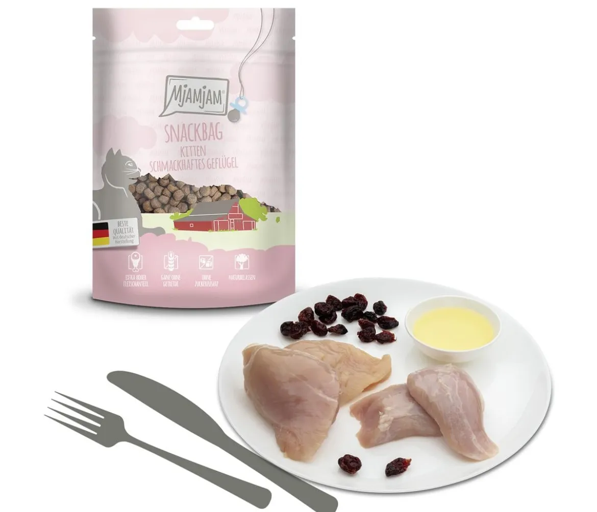 MjAMjAM® Katzensnack Snackbag schmackhaftes Geflügel, Kitten, 125 g