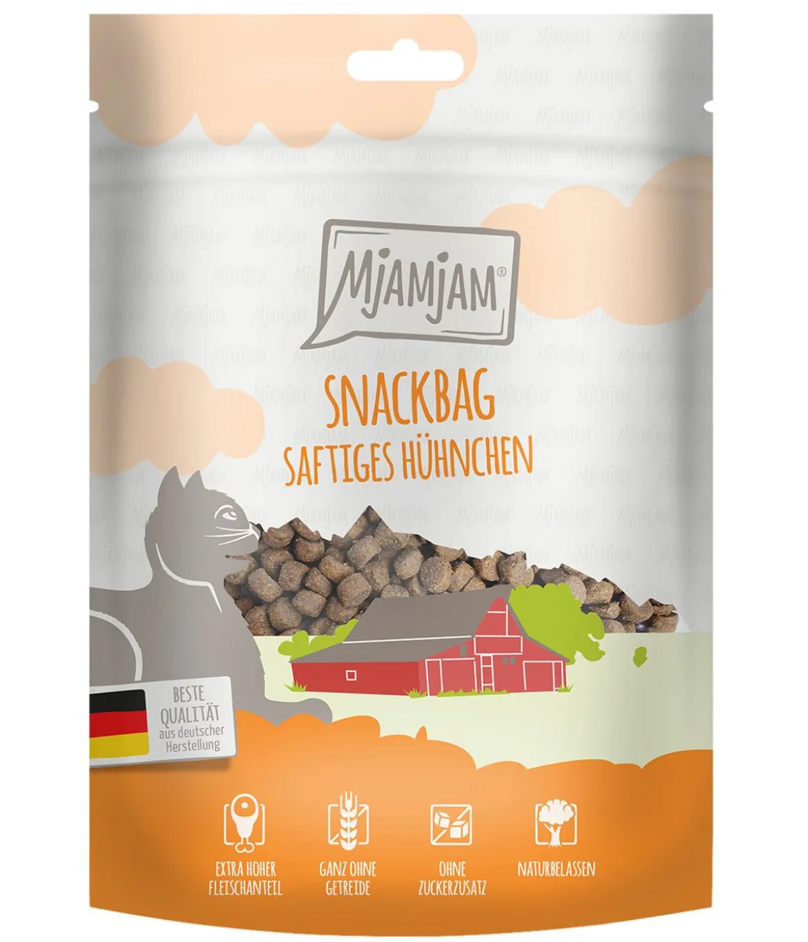 MjAMjAM® Katzensnack Snackbag saftiges Hühnchen, Adult, 125 g