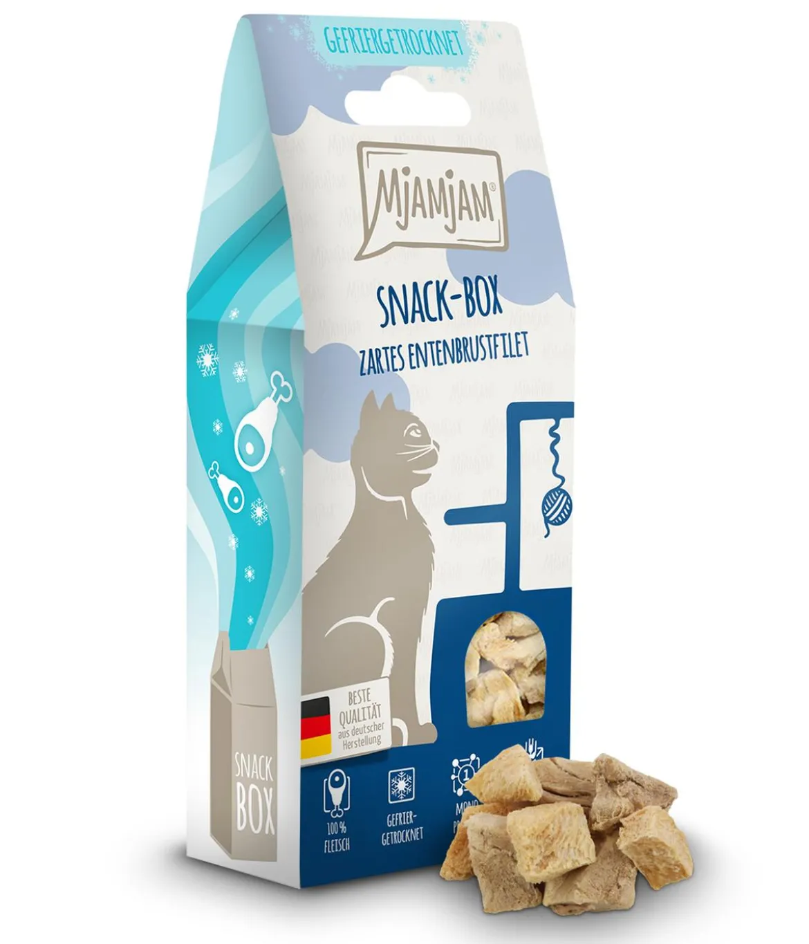 MjAMjAM® Katzensnack Snackbox zartes Entenbrustfilet, Adult, 40 g