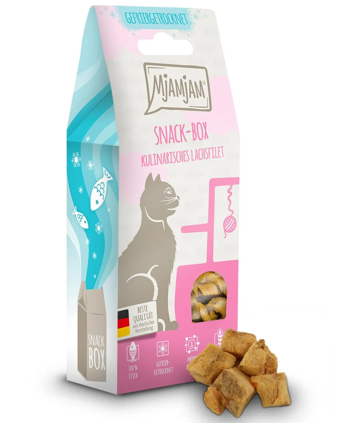 MjAMjAM® Katzensnack Snackbox kulinarisches Lachsfilet, Adult, 50 g