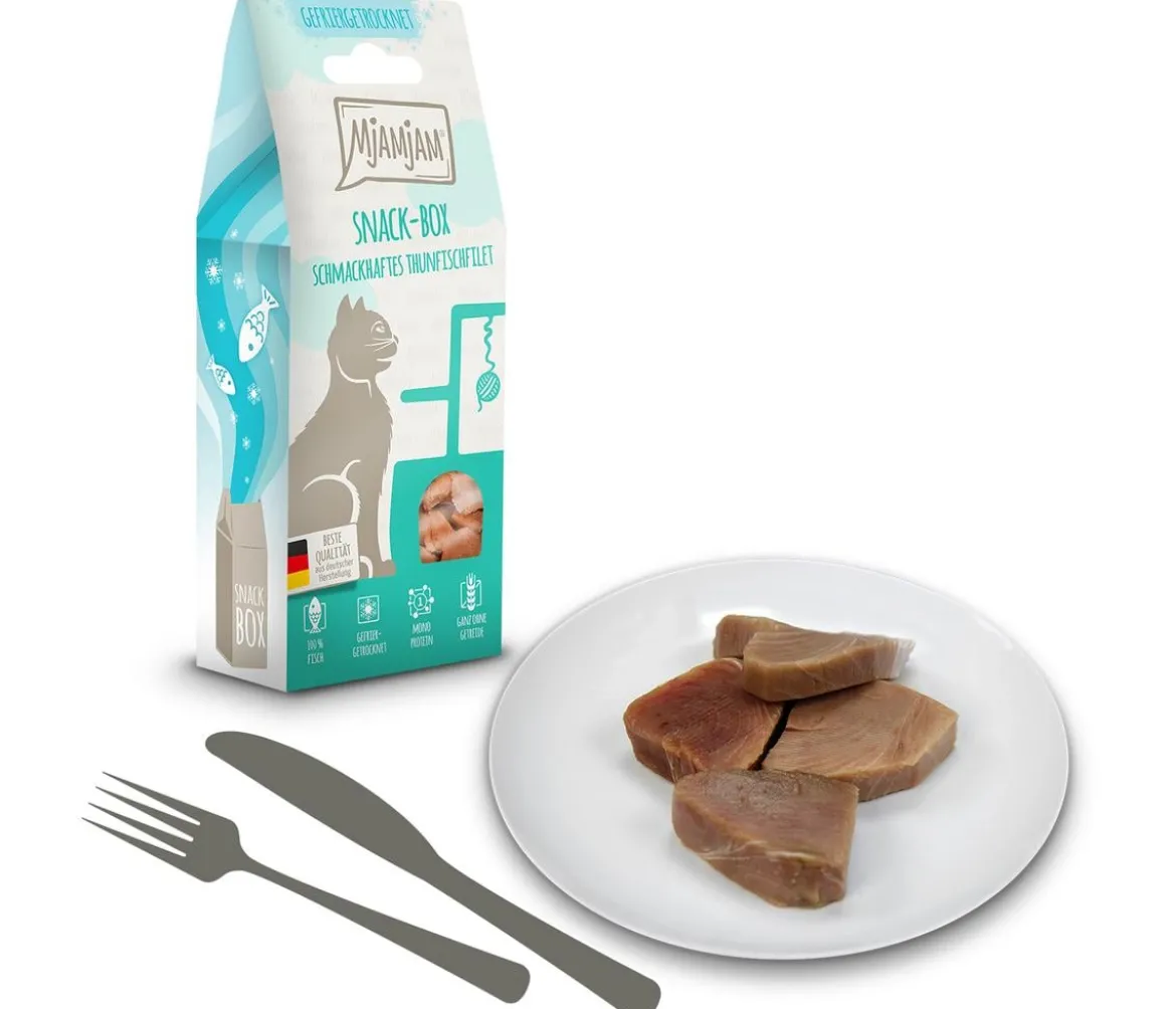 MjAMjAM® Katzensnack Snackbox schmackhaftes Thunfischfilet, Adult, 35 g