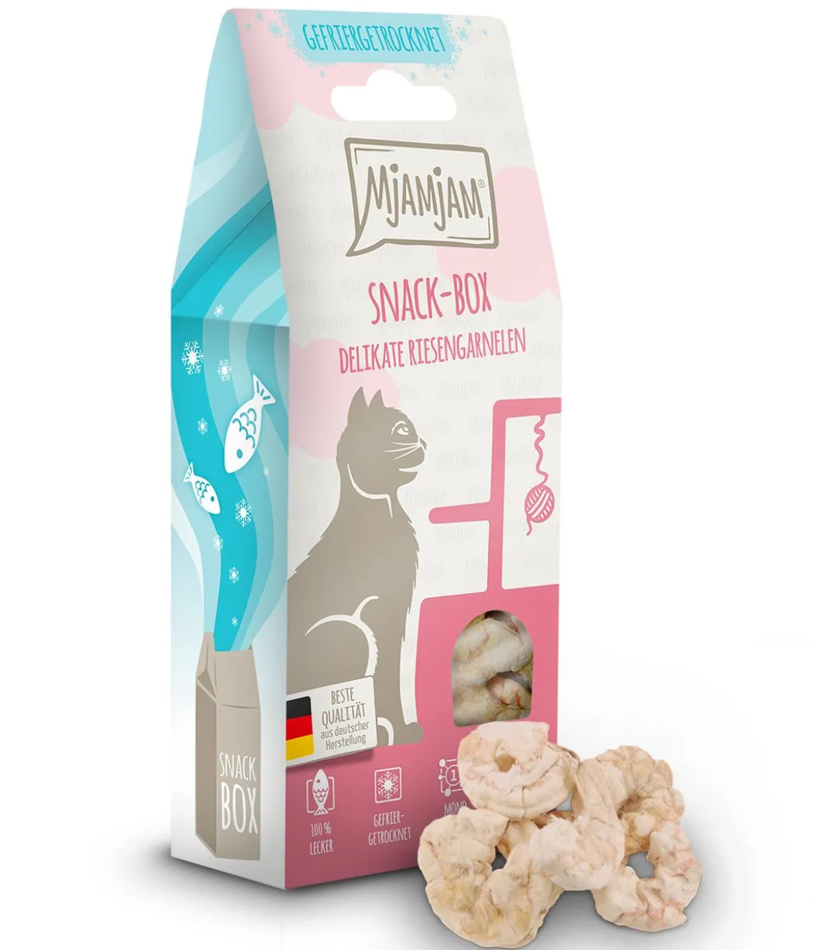 MjAMjAM® Katzensnack Snackbox delikate Riesengarnelen, Adult, 25 g
