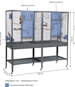 Montana Vogelvoliere Madeira Double, Antik, ca. B165/H158/T56 cm