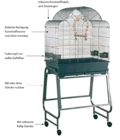 Montana Vogelvoliere Memphis II Antik, dunkelgrau, ca. B66/H144/T45 cm