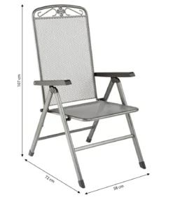 MWH Klapp-Gartensessel Savoy, ca. B58/H107/T72 cm