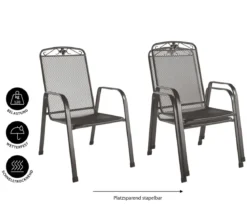 MWH Metall-Gartensessel Savoy, ca. B58/H92/T62 cm
