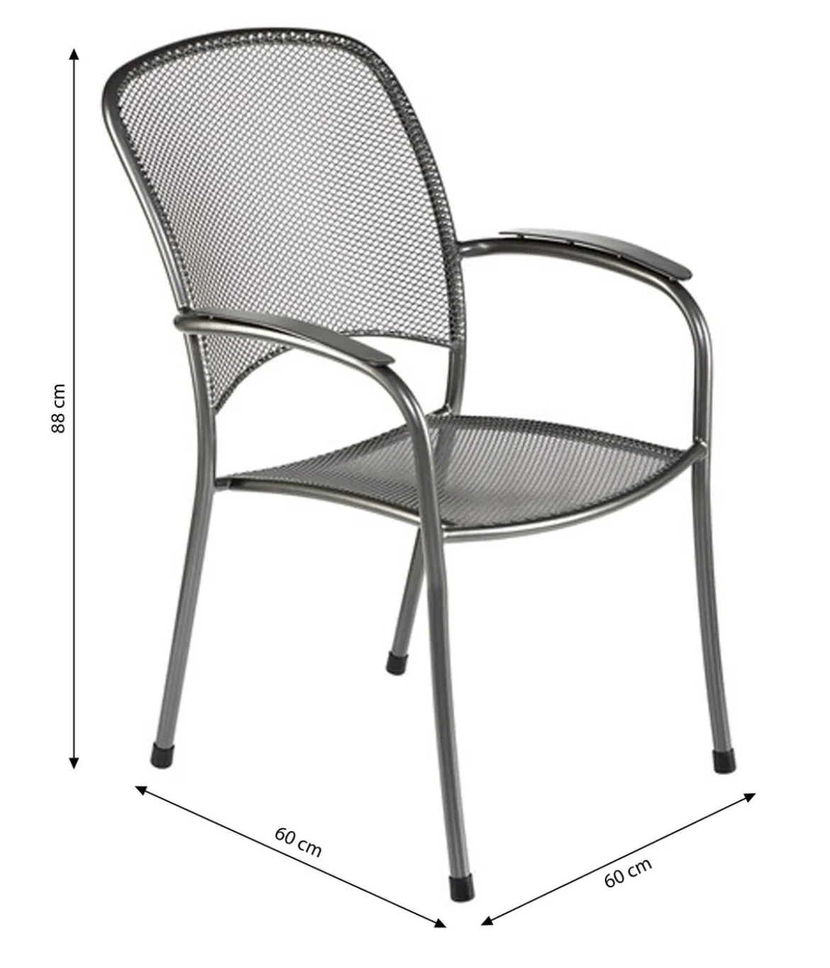 MWH Metall-Stapelsessel Carlo, ca. B60/H89/T60 cm