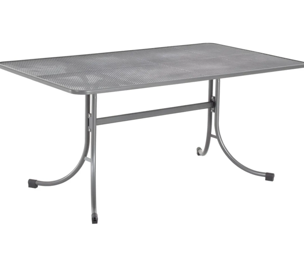 MWH Streckmetalltisch, eisengrau, ca. B160/H74/T90 cm