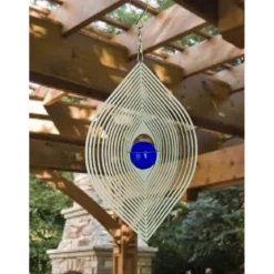 NATURE'S MELODY Windspiel Cosmo Katzenauge, 16,5 x 4,5 x 33 cm, silber/blau