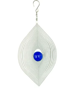 NATURE'S MELODY Windspiel Cosmo Katzenauge, 16,5 x 4,5 x 33 cm, silber/blau