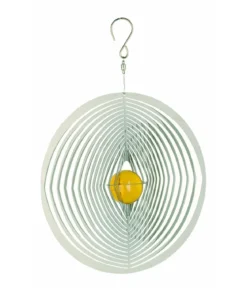 NATURE'S MELODY Windspiel Cosmo Rund, 20,5 x 4,5 x 29 cm, silber/gelb