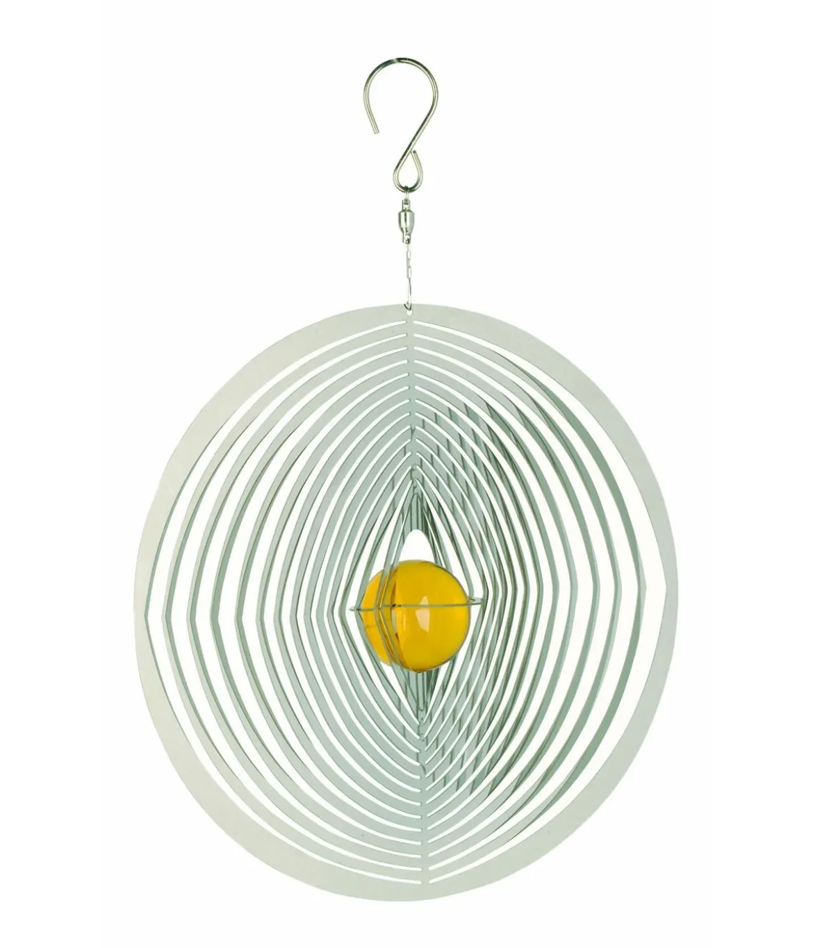 NATURE'S MELODY Windspiel Cosmo Rund, 20,5 x 4,5 x 29 cm, silber/gelb