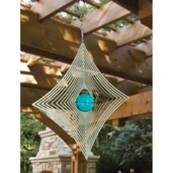 NATURE'S MELODY Windspiel Cosmo Diamant, 25 x 4,5 x 34 cm, silber/türkis