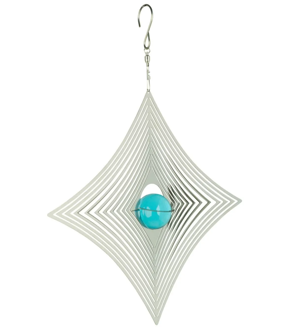 NATURE'S MELODY Windspiel Cosmo Diamant, 25 x 4,5 x 34 cm, silber/türkis