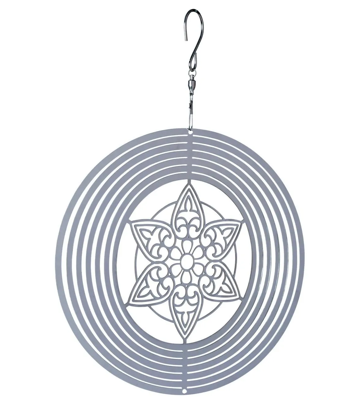 NATURE'S MELODY Windspiel Cosmo Mandala, Ø 20 x 29,3 cm, silber