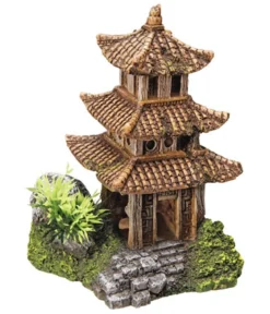 Nobby Aquariumdeko Asiatischer Tempel mit Pflanzen, ca. B10/H14,5/T9 cm
