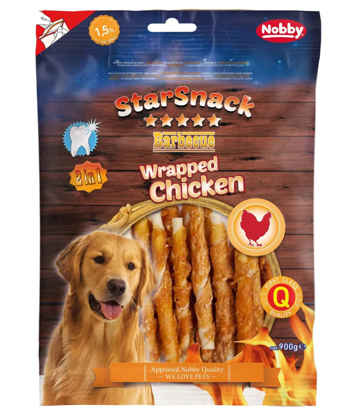 Nobby Hundesnack StarSnack Barbecue Wrapped Chicken, 900 g