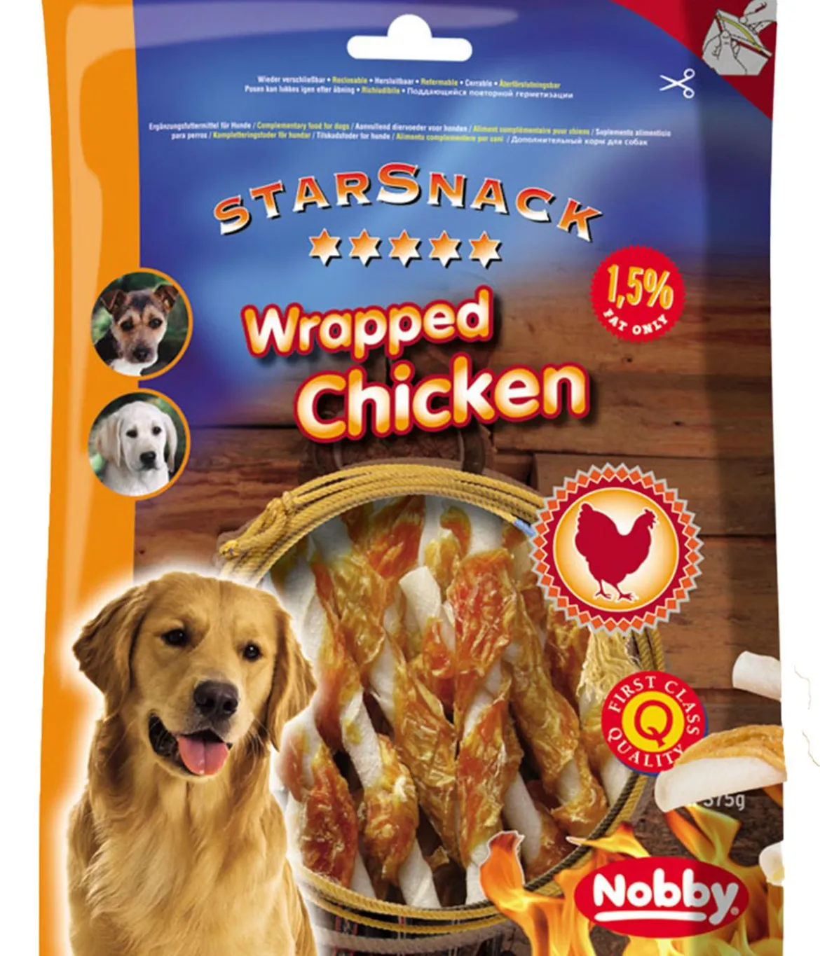 Nobby® Hundesnack StarSnack Wrapped Chicken, 375 g