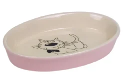 Nobby Keramikschale, pink/beige, ca. B17/H2/T11 cm, 120 ml
