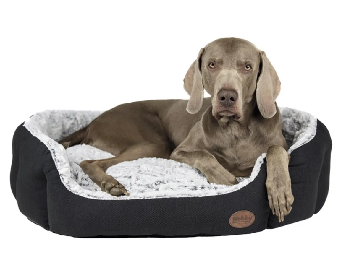 Nobby Komfortbett Cacho, oval, grau, ca. B86/H24/T70 cm