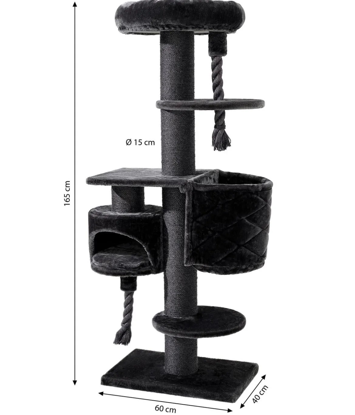 Nobby Kratzbaum Cupid XL, dunkelgrau, ca. B60/H165/T40 cm