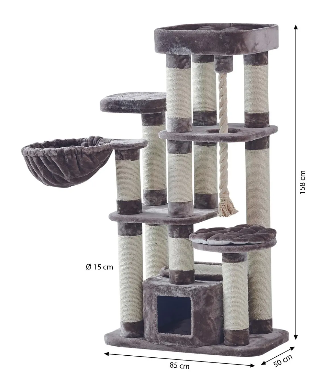 Nobby Kratzbaum Fredo, dunkelbraun, ca. B85/H158/T50 cm